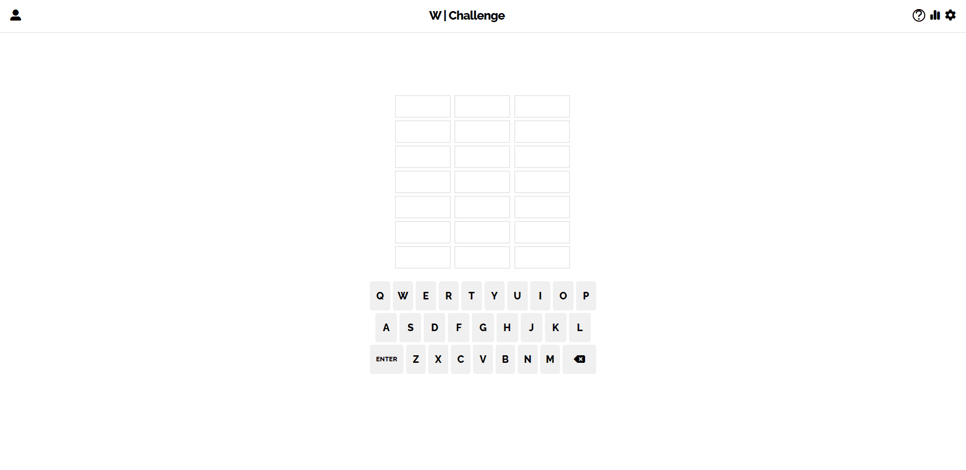 Wordle Challenge project screenshot